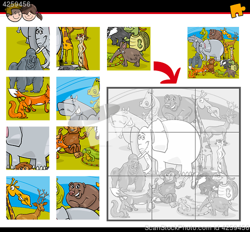 Image of jigsaw puzzle game with animals