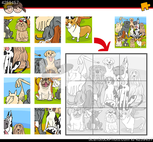 Image of jigsaw puzzle task with dogs