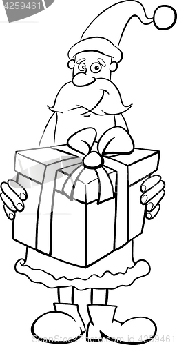 Image of santa and big gift coloring book