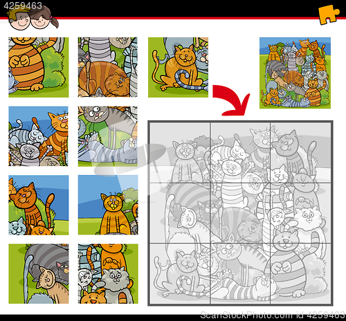 Image of jigsaw puzzle activity with cats