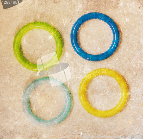 Image of Toy, color plastic rings isolated