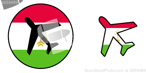 Image of Nation flag - Airplane isolated - Tajikistan