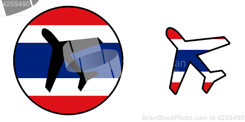 Image of Nation flag - Airplane isolated - Thailand