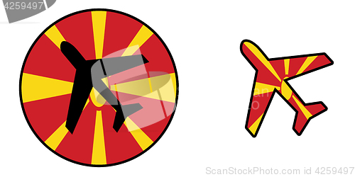 Image of Nation flag - Airplane isolated - Macedonia