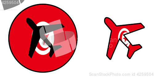 Image of Nation flag - Airplane isolated - Tunisia