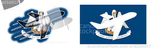 Image of Nation flag - Airplane isolated - Louisiana