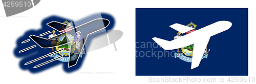Image of Nation flag - Airplane isolated - Maine