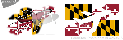 Image of Nation flag - Airplane isolated - Maryland