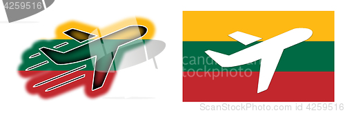 Image of Nation flag - Airplane isolated - Lithuania