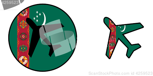 Image of Nation flag - Airplane isolated - Turkmenistan