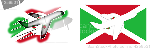 Image of Nation flag - Airplane isolated - Burundi