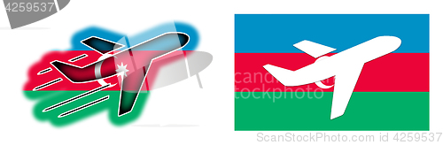 Image of Nation flag - Airplane isolated - Azerbaijan