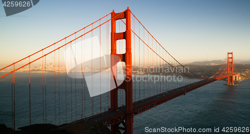 Image of Panoramic Golden Gate Bridge San Francisco Marin County Headland