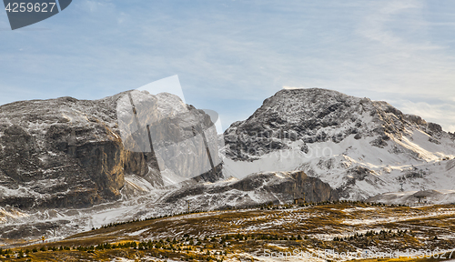 Image of Mountain With Little Snow in Winter