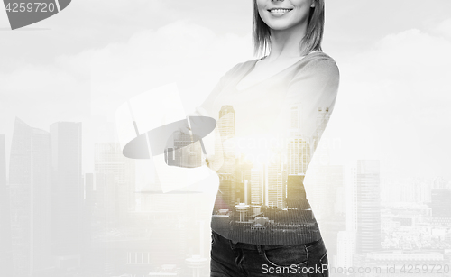 Image of smiling woman in casual clothes