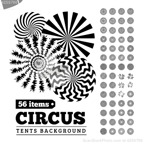 Image of Circus tents backgrounds or circular illustrations for your design