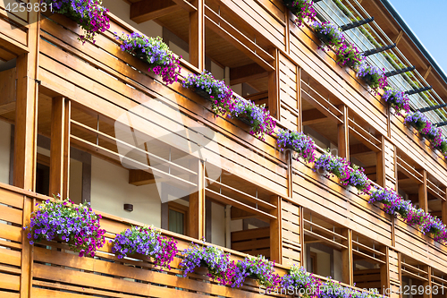 Image of Flowers on Chalet balcony