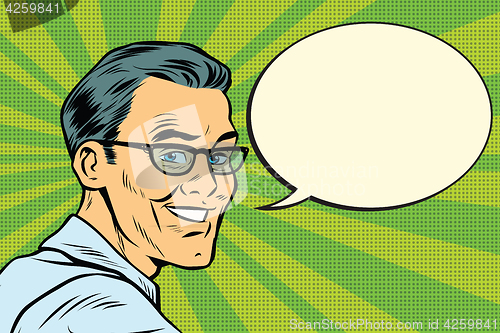 Image of Beautiful smiling man with glasses