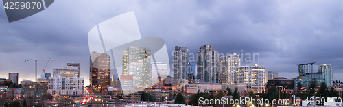 Image of Stormy Skies Architecture Landscape Bellevue Washington Downtown