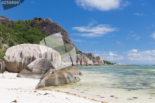 Image of island beach in indian ocean on seychelles