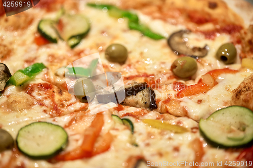 Image of close up of pizza