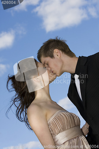 Image of beautiful couple kissing