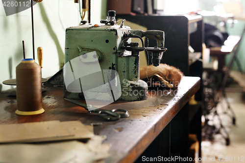 Image of Clothing, sewing leather. Old sewing.