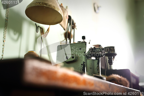 Image of Clothing, sewing leather. Old sewing.