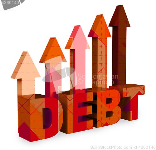 Image of Debt Arrows Means Financial Obligation And Bankruptcy 3d Renderi