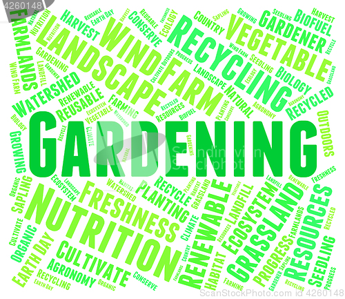 Image of Gardening Word Means Lawn Outdoor And Yard