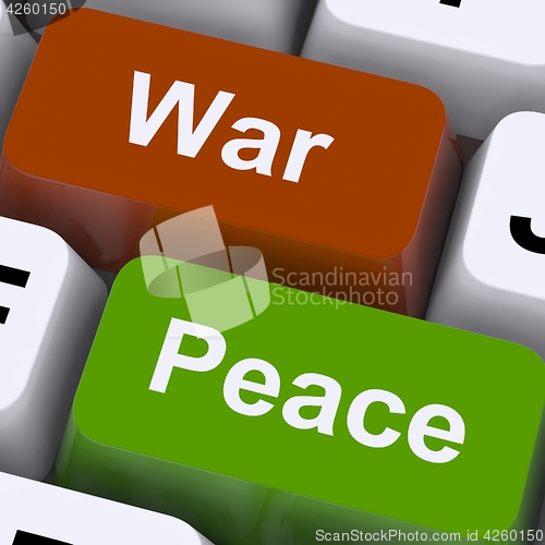 Image of Peace War Keys Shows No Conflict Or Aggression