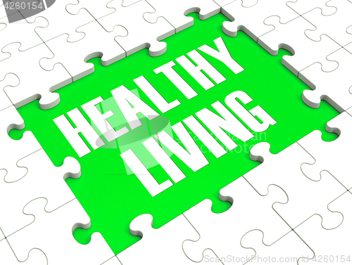 Image of Healthy Living Puzzle Showing Healthy Diet