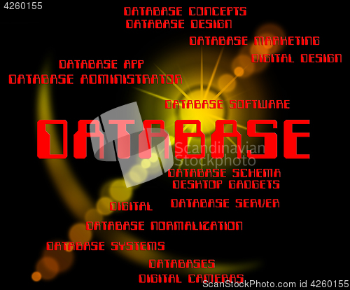 Image of Database Word Means Words Text And Databases