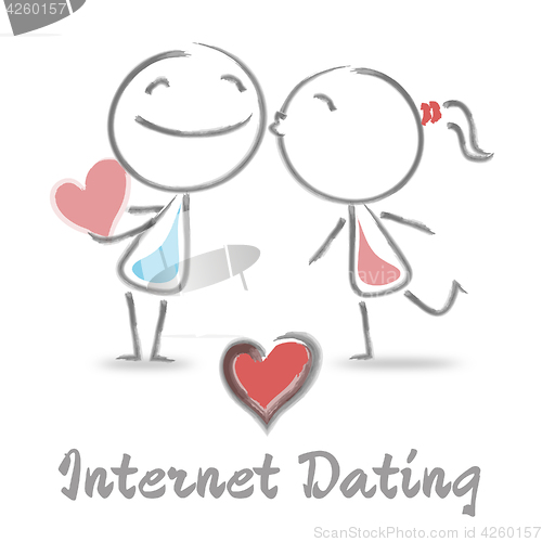 Image of Internet Dating Represents Web Site And Adoration