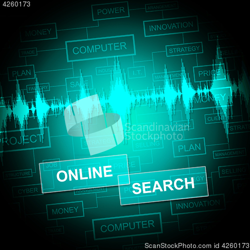 Image of Online Search Shows Gathering Data And Web