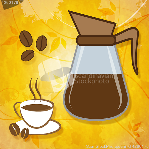 Image of Brewed Coffee Shows Roasted Caffeine And Freshness