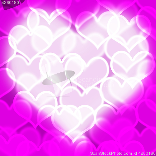Image of Heart With Mauve Bokeh Background Showing Love Romance And Valen