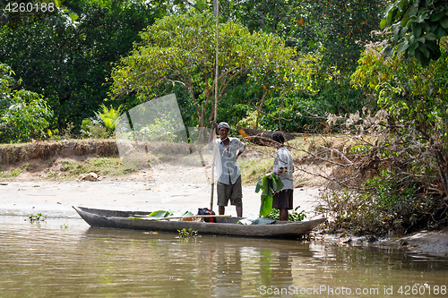 Image of Life in madagascar countryside on river