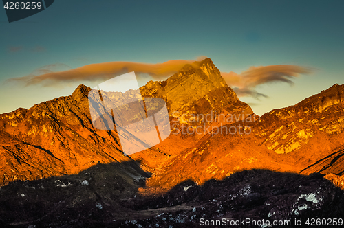 Image of Peaks in sunlight