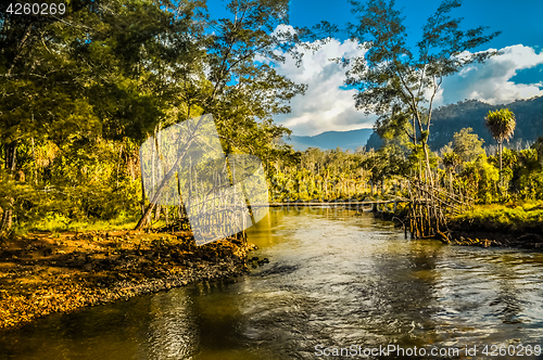 Image of Simple bridge on river