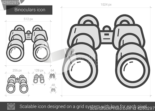 Image of Binoculars line icon.