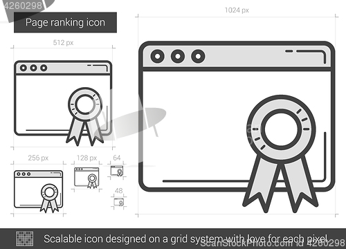 Image of Page ranking line icon.