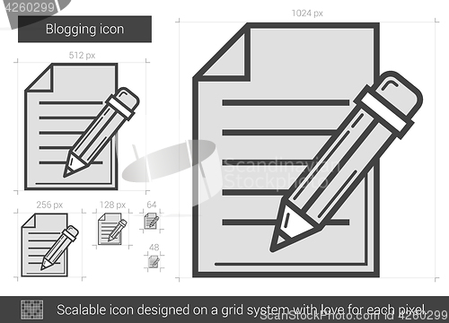 Image of Blogging line icon.