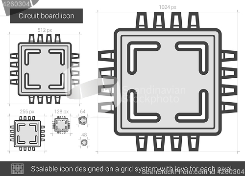 Image of Circuit board line icon.