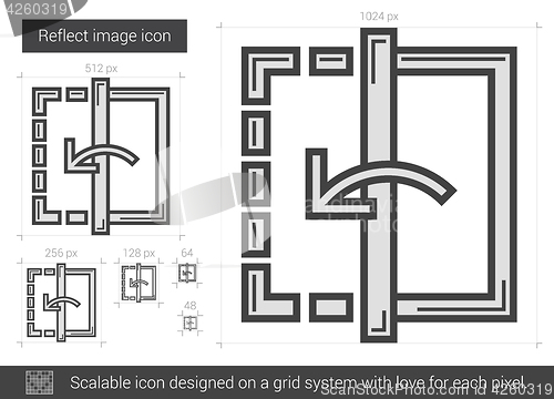 Image of Reflect image line icon.