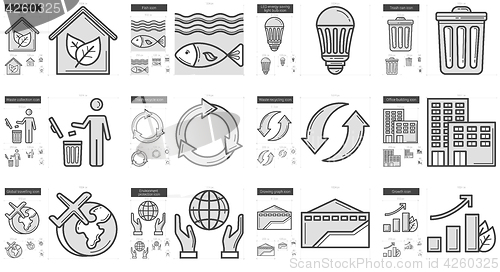 Image of Ecology line icon set.