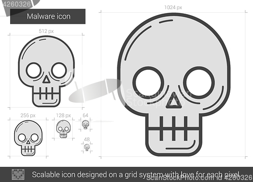 Image of Malware line icon.