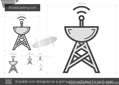 Image of Broadcasting line icon.