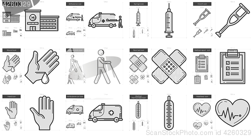 Image of Medicine line icon set.