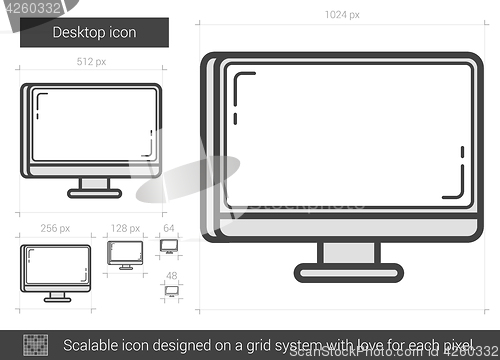 Image of Desktop line icon.